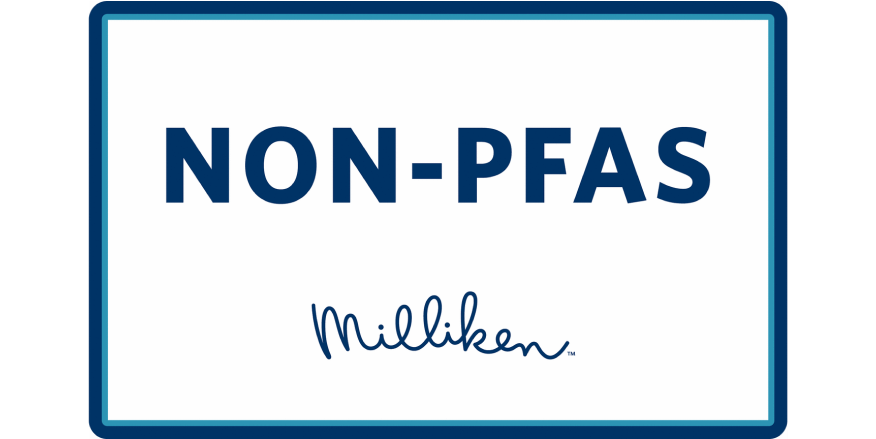 white background with text displaying 'NON-PFAS' and the Milliken logo