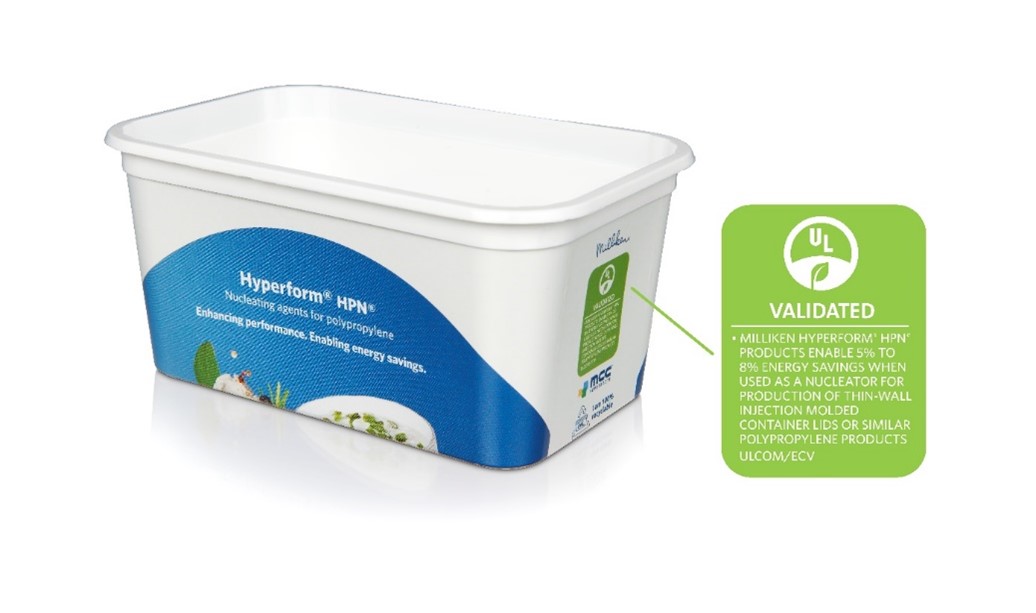 The Hyperform line is certified by UL to enable 5% to 8% energy savings when used as a nucleator for thin-wall injection-molded PP containers.